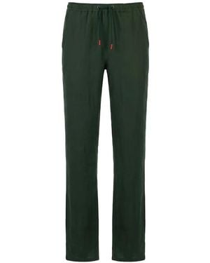 Kiton Drawstring Straight-Leg Trousers - Green