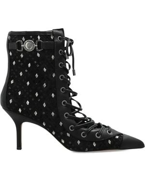 Kurt Geiger Mansion Corset Lace-Up Ankle Boots - Black