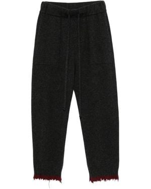 Uma Wang Tapered-Hose Mit Ausgefranstem Saum - Schwarz