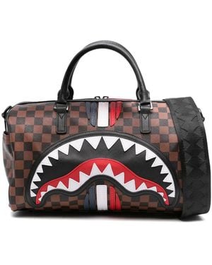 Sprayground Checkered Shark-Mouth Tote Bag - Black
