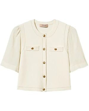 Twinset Cardigan En Maille À Boutons En Métal - White