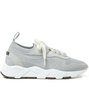 Peserico Glitter-Knit Trainers - White