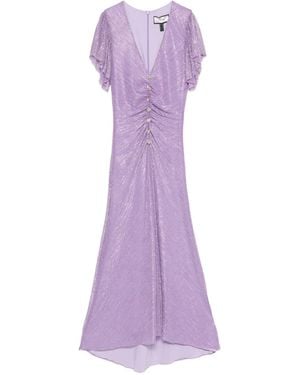 Nissa Ruffled Gathered Dress - Purple