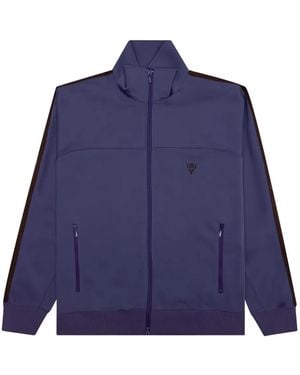 South2 West8 Embroidered-Logo Track Jacket - Blue