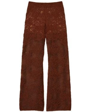 Twinset Jacquard Alpaca Blend Knit Pants - Brown