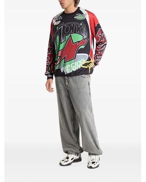 RIPNDIP Graphic-Print Long-Sleeve T-Shirt - Grey