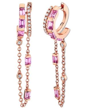 SHAY Diamond And Sapphire Earings - Pink