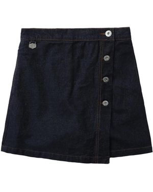 Chocoolate Wrap-Front Denim Shorts - Blue