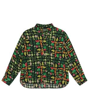DENIM TEARS Fruit-Print Long-Sleeve Shirt - Green