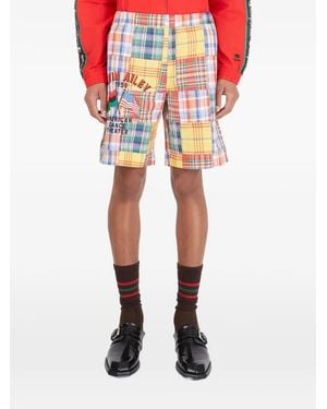 Champion Patchwork Checked Shorts - Red