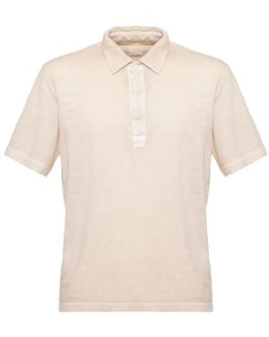 120% Lino Short-Sleeve Polo Shirt - Natural
