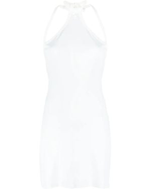 Courreges Logo-Embroidered Jersey Minidress - White
