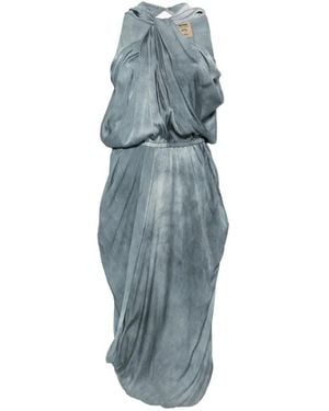 Uma Wang Agnes Draped Midi Dress - Blue