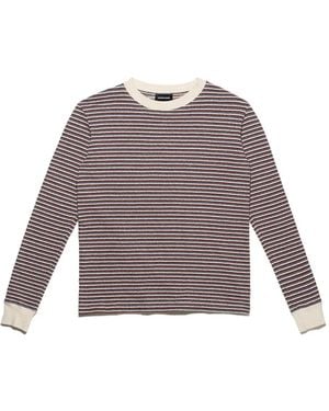 Mainless Striped Long-Sleeve Top - Purple