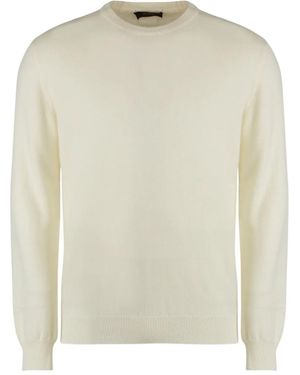 Moorer Ribbed Crew-Neck Cashmere Jumper - White