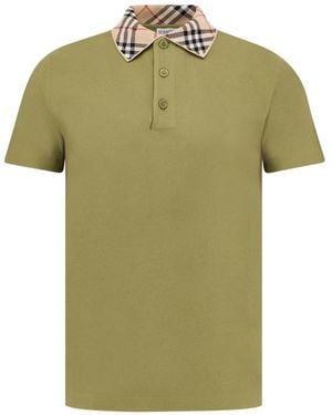 Burberry Check-collar polo shirt - Verde