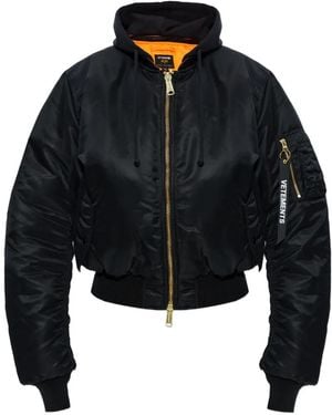 Vetements Hooded Bomber Jacket - Black