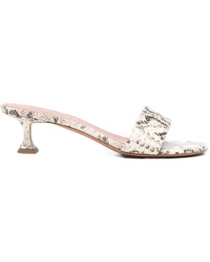 AMINA MUADDI Andreea Snake-Print Sandals - Natural