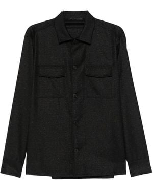 Low Brand Long-Sleeved Shirt Jacket - Black