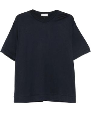 Paolo Pecora Ribbed-Trim Short-Sleeve T-Shirt - Blue