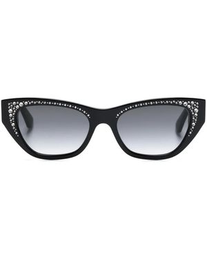 McQueen Pavé-Jewelled Sunglasses - Black
