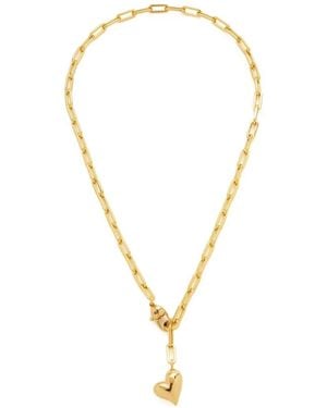 Jenny Bird Puffy Heart Necklace - Metallic