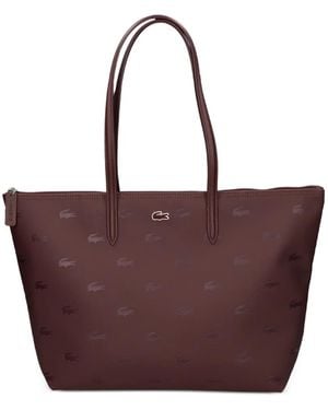 Lacoste Große Schultertasche Mit Monogramm-Print - Lila