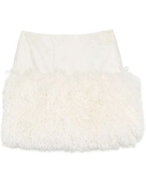 Moncler Fluffy-Trim Skirt - Natural