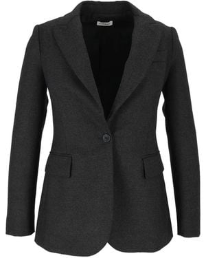 P.A.R.O.S.H. Single-Breasted Notched-Lapels Blazer - Black