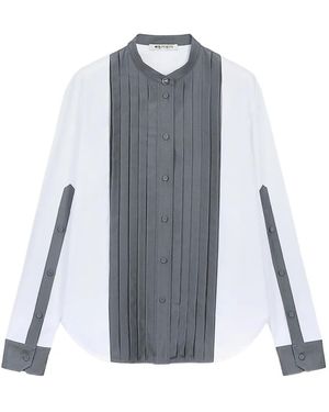 Ports 1961 Pleated-Panel Cotton Shirt - Blue