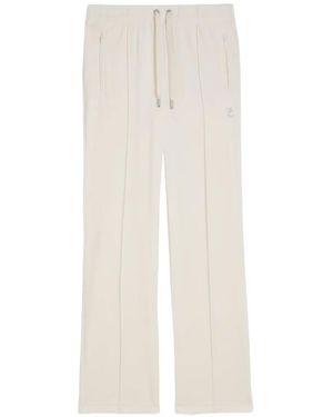 Juicy Couture Diamanté Velour Track Pants - White