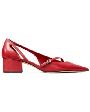 Tory Burch Double T Buckle D'Orsay Pumps - Red