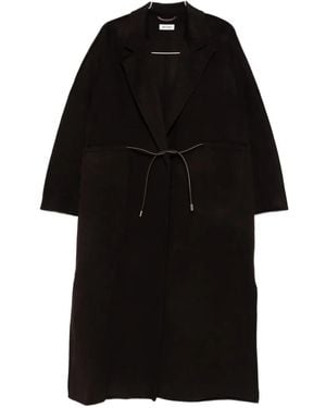 Soft Goat Abrigo con cordones en la cintura - Negro