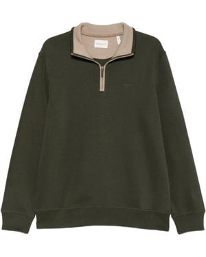 GANT Jersey Sacker Con Media Cremallera - Verde