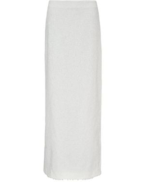 MSGM Textured Straight Skirt - White