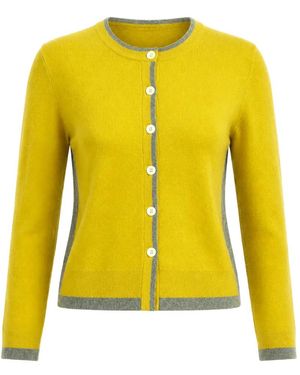CUDDLEUP Cardigan Con Bordo A Contrasto - Giallo