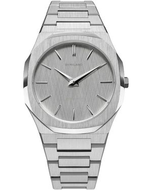 D1 Milano Reloj Ultra Thin Linen De 40Mm - Gris