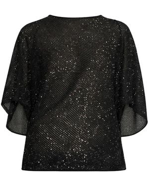 Circus Hotel Débardeur En Maille Ajourée À Sequins - Black