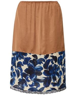 Munthe Ninia Floral-Print Midi Skirt - Blue