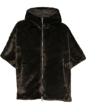 SERGIO MORETTI FIRENZE Hooded Faux-Fur Jacket - Black