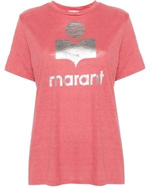 Isabel Marant Zewel Linen T-Shirt - Pink