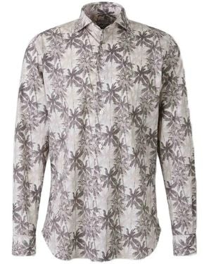 Vincenzo Di Ruggiero Palm-Print Long-Sleeve Shirt - Grey