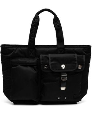 Sacai X Porter-yoshida & Co Pocket Tote Bag - Black