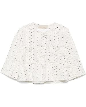 Elie Saab Gestreifte Jacke - Weiß