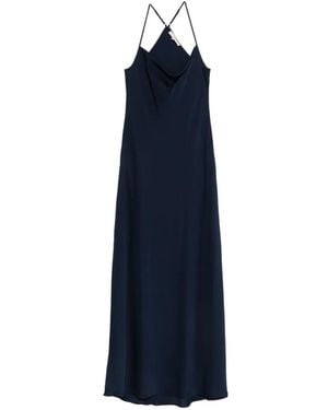 Silk95five Vestido St. Germaine Drapeado - Azul