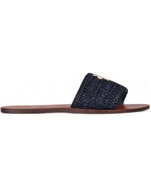 Manebí Palm-Tree-Patch Woven Sandals - White
