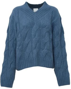 Allude Pullover Mit V-Ausschnitt - Blau