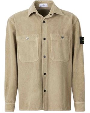 Stone Island Ribbed Overshirt - Natural