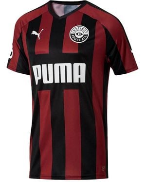 PUMA Instinct Striped-Pattern T-Shirt - Red