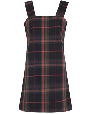 Olympiah Plaid Square-Neck Dress - Black